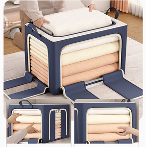 Moderne design opvouwbare rechthoekige plastic waterdichte duurzame duurzame kledingopbergers voor kinderen, 100L capaciteit, staal - Product Image 2