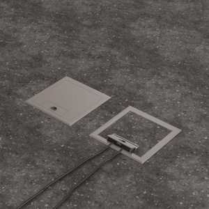 Boîtier de plancher surélevé avec prise de sol dissimulée et couvercle de gestion des câbles pour installation au bureau - Product Image 6