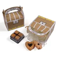 Korsan hazine sandığı karikatür taşınabilir kağıt şeker çikolata ambalajı kutusu saplı kurabiye kutusu kabul değil karton el yapımı