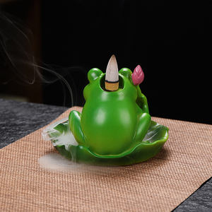 Quemador de <span class=keywords><strong>Incienso</strong></span> de Resina con Diseño de <span class=keywords><strong>Rana</strong></span>, Nuevo Diseño de Torre de Cascada, Soporte para Decoración del Hogar y Oficina, Difusor de Aromaterapia - Product Image 4