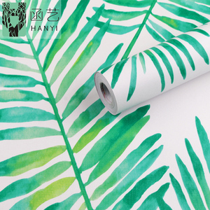 วอลเปเปอร์ลายใบไม้สีเขียว ดอกไม้สีแดง วอลเปเปอร์แบบมีกาวในตัว วอลเปเปอร์ลอกและติดได้ กระดาษติดผนังแบบลอกออกได้ - Product Image 4