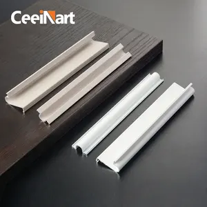 Aluminum Alloy Mother And Child J-shaped Handle Embedded Hidden Furniture Door Handle For Kitchen Wardrobe Cabinet Drawer