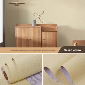 Papel tapiz autoadhesivo con patrón de lino, tela de lino impermeable gruesa, pegatina de pared para el hogar para cocina, baño, Hotel - Product Image 3