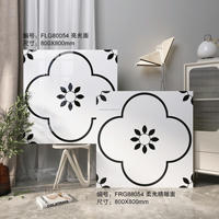Dalles de marbre fleuri en porcelaine émaillée polie pour la décoration intérieure, noir et blanc, pour sols de maison, 80x80cm, finition brillante