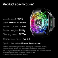 MEMO CX10 Desain Baru Tiga Gaya RGB LED Tampilan Suhu Pendingin Ponsel Magnetik dan Jepit Kipas Pendingin Seluler untuk Bermain Game