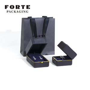 FORTE Genuine Leather <b>Black</b> Fashion Ring Jewelry <b>Box</b> Leather Jewellery <b>Box</b> - Product Image 4