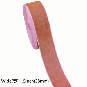 Ruban en velours pailleté de haute qualité 3,8 cm pour emballage cadeau de Noël 10 yards/rouleau - Product Image 4