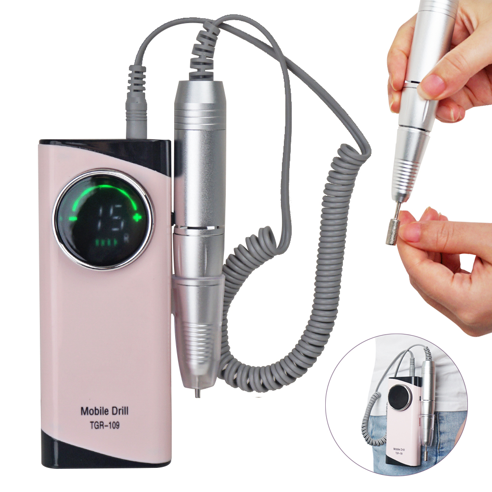 Portable Nail Drill Professional 30000 RPM Rechargeable Electric Nail File Machine