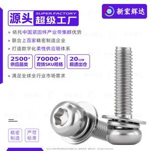 304 Stainless Steel Round Head Torx <b>Screw</b> With Washer Metric M2 M2.5 <b>M3</b> M4 M5 M6 Class 12.9 Passivated - Product Image 2