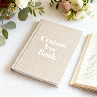 Livre de vœux en lin entièrement personnalisable Cahier de discours pour couple Cérémonie de mariage Cadeau de fiançailles pour la mariée et le marié