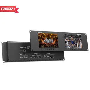 Lilliput full HD 7 pollici trasmissione industriale 3RU dual rack mount monitor doppio schermo con 3G-SDI, HDMI, telecomando