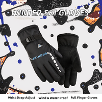 Gants de sport d'hiver personnalisés avec logo, coupe-vent et imperméables en polyester pour ski et snowboard – Vente chaude avec logo personnalisé