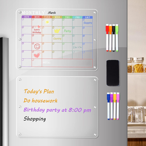 Planificador Semanal/Mensual Moderno Personalizado, Pizarra Blanca Acrílica de Alta Transparencia para Refrigerador, Adhesivos Magnéticos Reutilizables de Borrado en Seco - Product Image 5