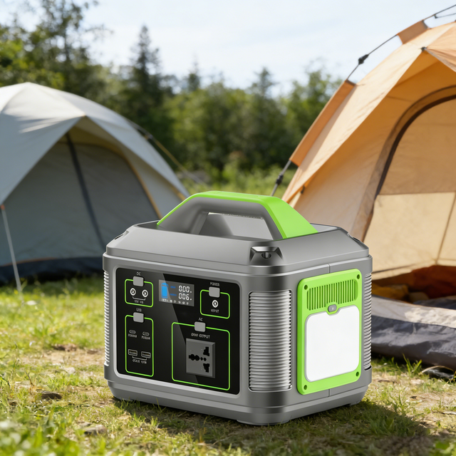 Outdoor Camping Portable Power Station 128000mAh 600W AC PD60W with 2x3W LED Light for Hiking Fishing RV Van Life