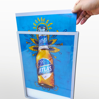 Boîte à lumière LED dynamique ultra-mince de 3 cm avec cadre à clipser, affichage publicitaire animé à effet défilant pour menu de magasin