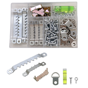 Ensemble de crochets muraux 121 pièces, crochets en métal pour cadres photo, type mural amovible, pour murs en bois, crochets de rangement pour porte-manteau - Product Image 1