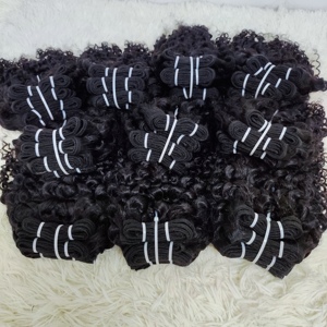 Letsfly 40 pièces 12 pouces Cheveux bouclés crépus 9A Brésiliens vierges 100% naturels Extensions de tissage en gros - Product Image 2