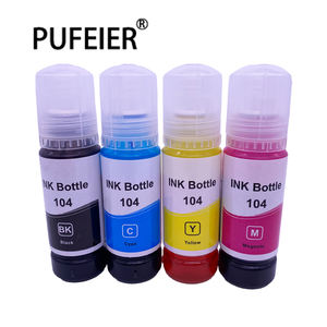 70ML Bouteille <span class=keywords><strong>104</strong></span> Recharge Pigment Kits d'encre pour <span class=keywords><strong>Epson</strong></span> ET1810 ET2710 ET2711 ET2712 ET2714 ET2715 ET2720 ET2721 Encre d'imprimante à jet d'encre - Product Image 1