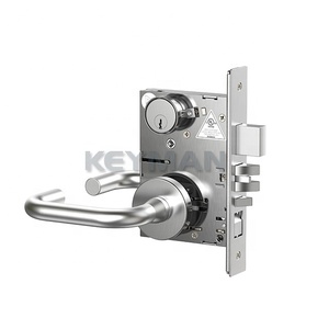 KEYMAN Barre anti-panique en acier inoxydable Barre anti-panique à tige verticale Dispositif de sortie anti-panique pour serrure de porte coupe-feu à double battant - Product Image 5