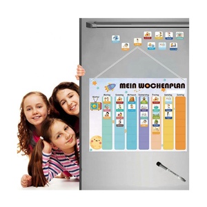 Planificateur <span class=keywords><strong>hebdomadaire</strong></span> pour enfants-Tableau magnétique Montessori au design mignon comprenant 192 aimants et jeux éducatifs à partir de 3 ans - Product Image 3