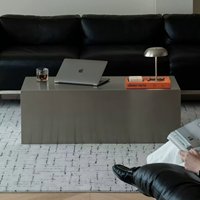 Table basse rectangulaire en acier inoxydable LS L2641021, style mid-century modern, pour salon