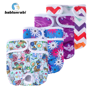 Bablonrabi XS XL ผ้าอ้อมสุนัขผ้าฝ้ายเป็นมิตรกับสิ่งแวดล้อมขายดีพิมพ์ลายทางสรีรวิทยาสุนัขหญิง - Product Image 1