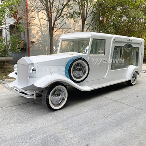 Carro Fúnebre Eléctrico Blanco Vintage de Lujo con Ventana Lateral Transparente Grande y Conducción Suave para Transporte en Cementerios - Product Image 2