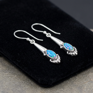 Boucles d'oreilles pendantes de haute qualité en opale éthiopienne, serties en clos, pour mariage et soirée, en argent sterling 925, bijoux fins OEM - Product Image 3