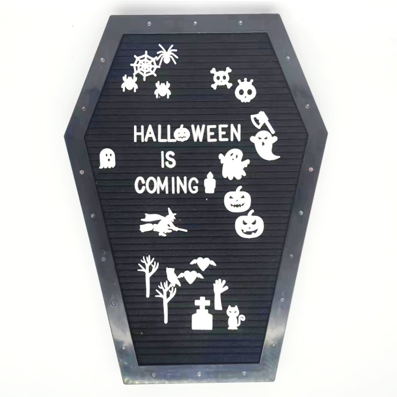 Zwarte Doodskist Brievenbord Met Led Licht Prikbord Voor Halloween Decor