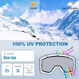 OEM trượt tuyết Kính CE UV400 bảo vệ chống sương mù Snowboard Kính phân cực ống kính hình trụ tuyết trượt tuyết Kính mát biểu tượng tùy chỉnh - Product Image 4