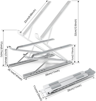 Le support pour ordinateur portable en aluminium réglable convient aux ordinateurs portables et aux tablettes allant de 10 pouces à 17 pouces.