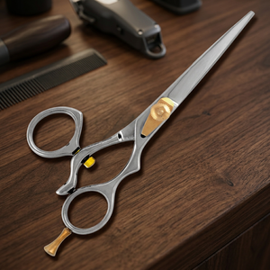 Tijeras de Peluquería Profesionales Ergonómicas con Mango Largo Giratorio de 360 Grados para Mano Derecha - Product Image 2