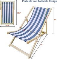 Chaise longue d'extérieur, chaise pliante inclinable pour patio, chaises de camping avec dossier réglable en bois, pour piscine extérieure, pelouse et terrasse