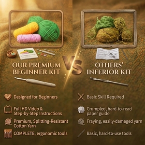 Kit de Crochet en Fibre Acrylique Thème Animaux le Plus Vendu – Ensemble DIY pour Crocheter, Cadeau Personnalisable, Pièce Décorative - Product Image 4
