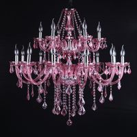 Lampes suspendues en cristal rouge personnalisables, idéales pour la chambre d'une fille, l'appartement, éclairage décoratif suspendu, lustres de mariage
