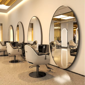 Miroir de coiffure mural tout-en-un en verre de luxe moderne Z pour salon de coiffure, miroir de sol pour hôtel, intérieur et extérieur - Product Image 1