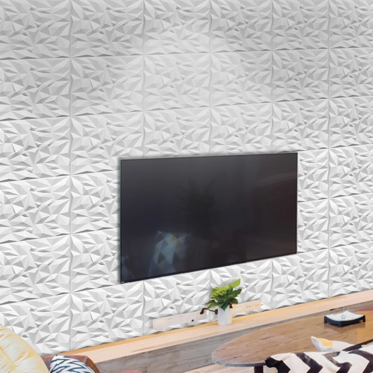 แผงผนังวอลล์เปเปอร์/ผนังเคลือบสำหรับตกแต่งบ้านแผงหนังในร่ม De Pared 3D