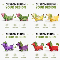Peluche personnalisée Chien Dragon Fruit en coton PP brodé, tissu super doux, vente en gros directe usine OEM ODM