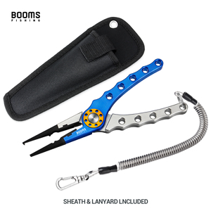 Booms Fishing X01 Aluminum Fishing Pliers with Sheath and Lanyard Blue 20cm Fishing Line <b>Cutters</b> - Product Image 5