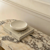 Table console en marbre poli de luxe italien, grande dalle de marbre Calacatta Viola naturel violet pour la décoration intérieure du salon de la villa