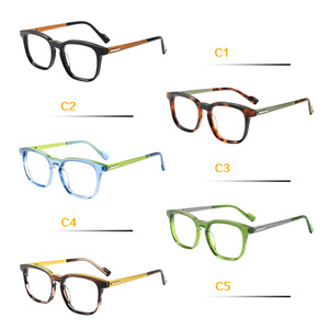 Thời trang Retro Vintage Acetate Kính mắt Khung ánh sáng đầy màu sắc nhôm magiê đền được thiết kế với <span class=keywords><strong>Fancy</strong></span> khung quang học - Product Image 5