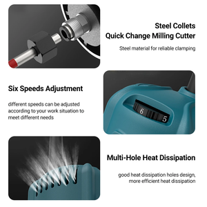 Outil de fraisage électrique compact pour le bois avec 15 fraises, outil de découpe et de finition pour le travail du bois, 30000 tr/min, garantie de 3 ans - Product Image 2