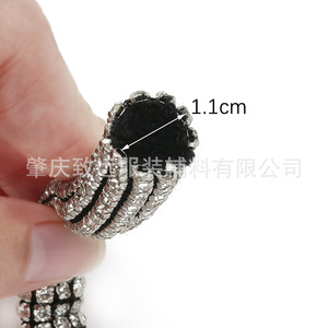 Cordón de diamantes de imitación de 3 mm y 9 filas para accesorios de joyería DIY, ropa y decoraciones de mochilas - Product Image 3