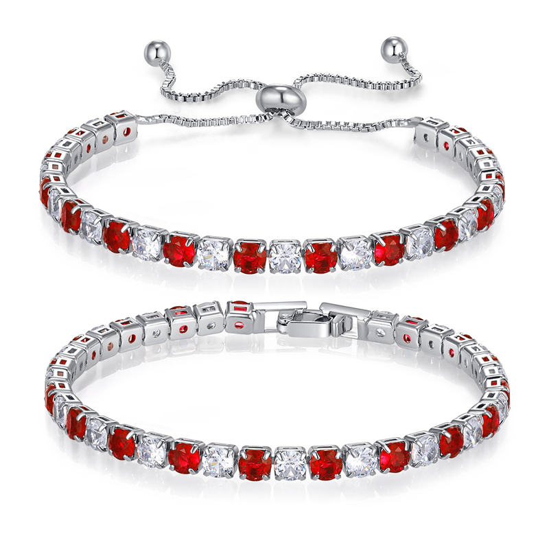 Fashion Silver Gold Tennis Bracelet Adjustable
