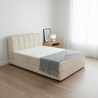 Lit King Size Compressé Facile à Assembler, Cadre Réglable Écologique, Matelas Doux, Design Moderne, Solution Gain de Place pour Chambre à Coucher