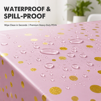 Nappe rectangulaire en plastique imperméable à pois - Décoration pour la rentrée scolaire et Noël, légère et douce