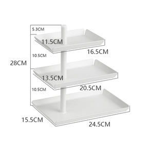 Plateaux de service réutilisables à 3 niveaux avec support de présentation en métal noir pour cupcakes, service de nourriture, dessert, fruits - Product Image 5