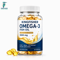 Gélules d'huile de poisson Oméga 3 à marque privée, formule d'acides gras essentiels EPA DHA haute puissance, complément de bien-être quotidien