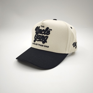 Casquette de baseball à 5 panneaux bicolore avec logo personnalisé brodé, visière incurvée, style A-Frame, pour femmes et enfants - Product Image 5