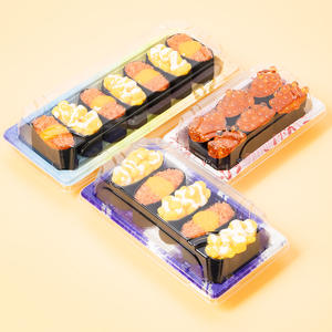 食品グレードのプラスチック製使い捨て丸寿司ボックスでランチコンテナ寿司トレイに行く - Product Image 3